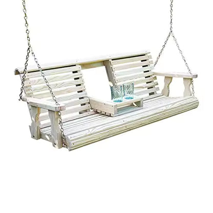 Heavy Duty Pine Porch Swing with Cup Holders